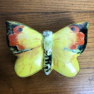 Anthropologie Butterfly Ceramic Trinket Box